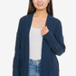 Pink Rose Women's Juniors' Textured Long Cardigan Blue Size Large