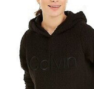 Calvin Klein Women's Performance Logo Fleece Hoodie Black Size X-Large