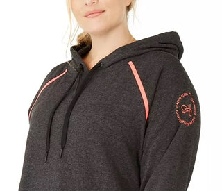 Calvin Klein Women's Performance Plus Size Raglan-Sleeve Hoodie Black Size 3X