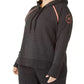 Calvin Klein Women's Plus Raglan Sleeve Hoodie Charcoal Size 3X
