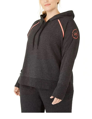 Calvin Klein Women's Plus Raglan Sleeve Hoodie Charcoal Size 3X