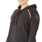 Calvin Klein Women's Plus Raglan Sleeve Hoodie Charcoal Size 3X