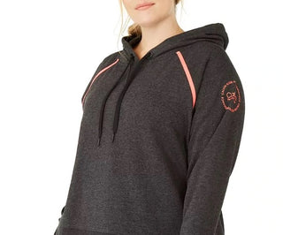 Calvin Klein Women's Plus Raglan Sleeve Hoodie Charcoal Size 3X