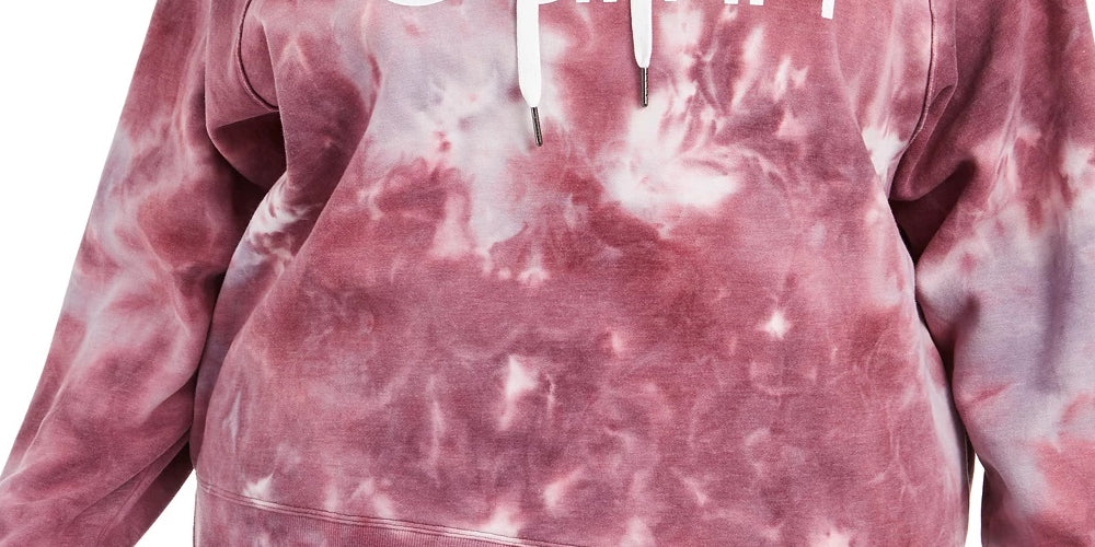 Calvin Klein Women's Performance Tie Dyed Active Hoodie Medium Red Size 2X