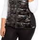 Calvin Klein Woemn' Plus Printed Puffer Vest Black Size XExtra Large