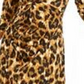 NY Collection Women's Petite Printed Twisted Zip-Neck Dress Yellow Size Large