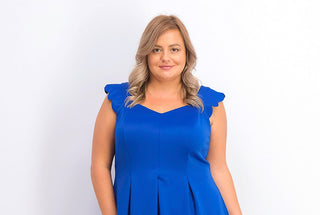 Monteau Women's Plus Size Scalloped A-Line Dress Blue Size 2 Extra Large
