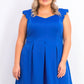 Monteau Women's Trendy Plus Size Scalloped A-Line Dress Blue Size 1X