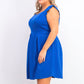 Monteau Women's Trendy Plus Size Scalloped A-Line Dress Blue Size 1X