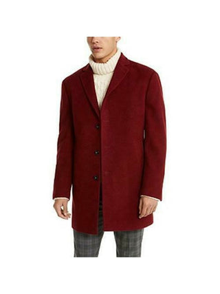 Calvin Klein Men's Prosper X-Fit Overcoat Red Size 46