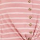 Pink Rose Juniors' Ribbed Tie-Front Top Purple Size Medium