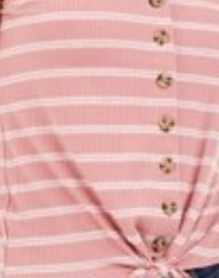 Pink Rose Juniors' Ribbed Tie-Front Top Purple Size Medium