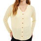 Pink Rose Juniors' Textured Button-Front Top Yellow Size Medium