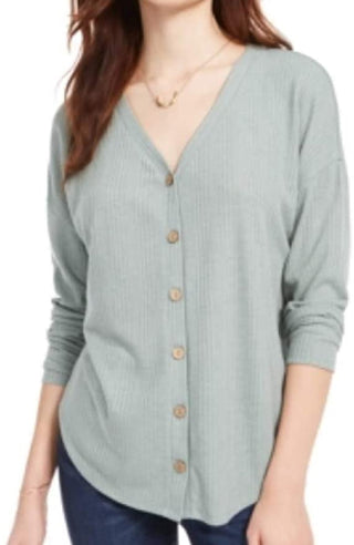 Pink Rose Hippie Rose Juniors' Tie-Front Button-Up Top Green Size Small