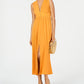 Monteau Women's Petite Split-Hem A-Line Maxi Dress Yellow Size Petite X-Large