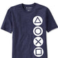 Playstation Buttons Men's Graphic T-Shirt Navy Size Extra Large