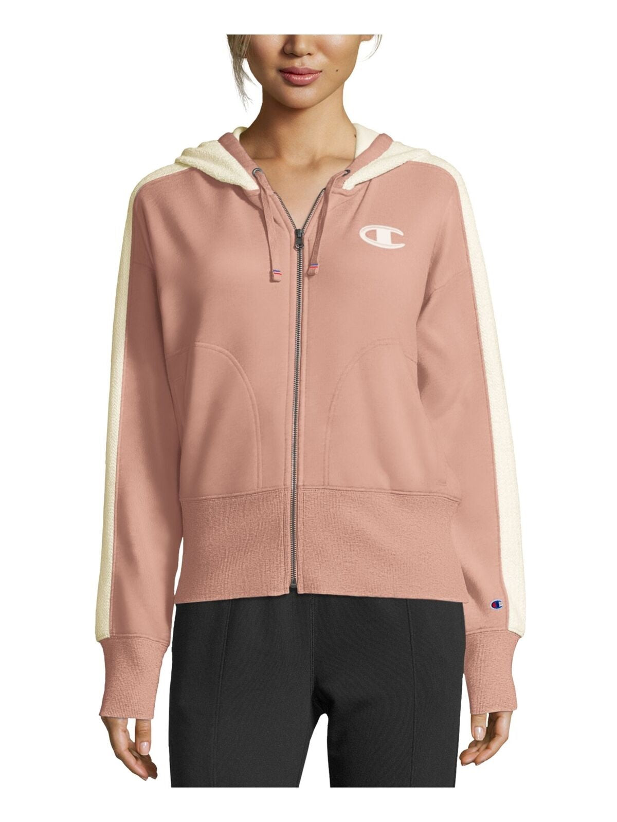 Champion Women's Heritage Herringbone Zip Hoodie Pink Size 2X