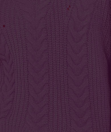 Crave Fame Women's Lace-Up Back Cable Sweater Purple Size Large