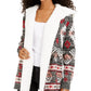 Crave Frame Juniors' Sherpa Trim Cardigan Gray Size Large