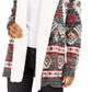 Crave Frame Juniors' Sherpa Trim Cardigan Gray Size Large