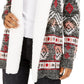 Crave Frame Juniors' Sherpa Trim Cardigan Gray Size Small