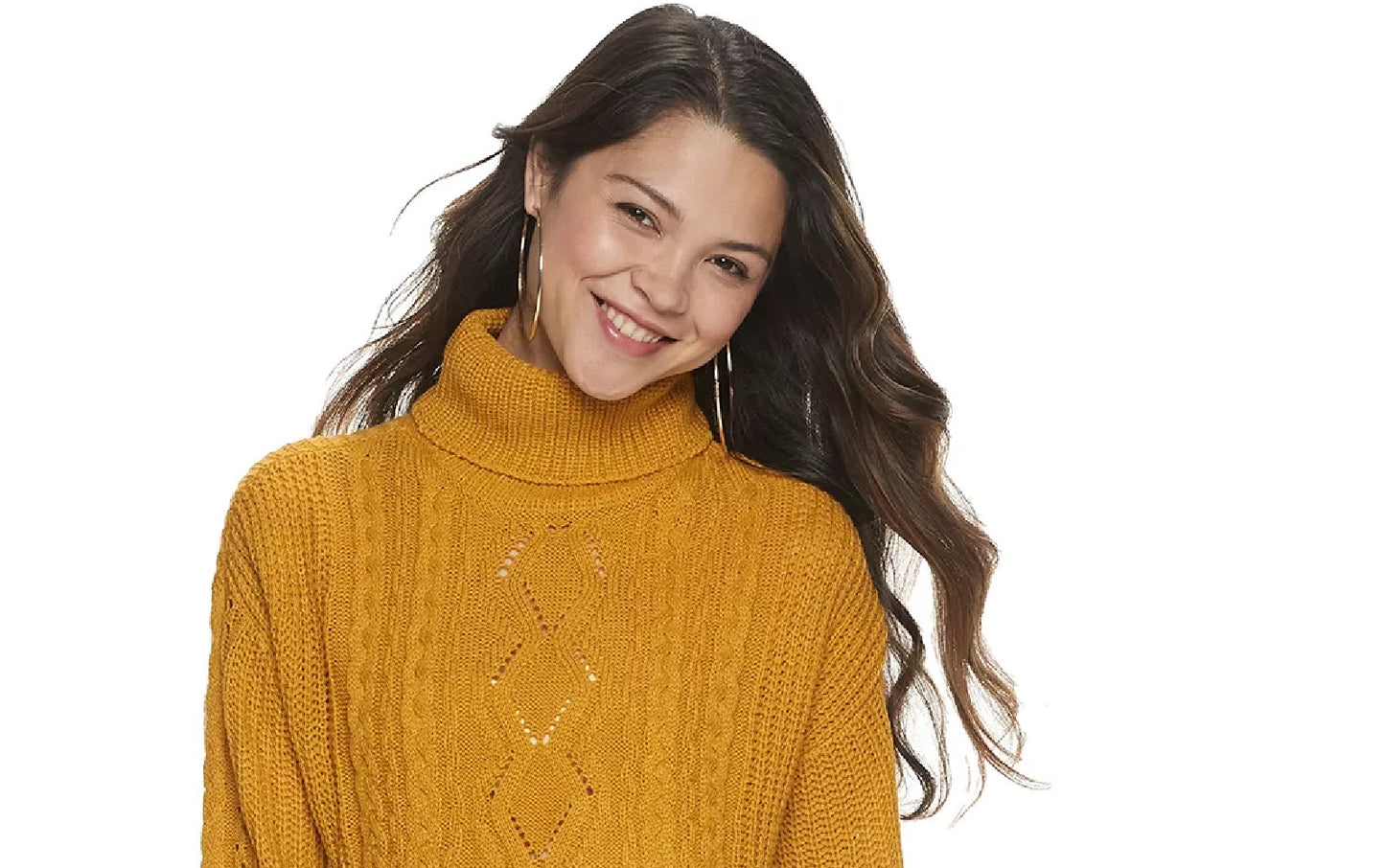 Almost Famous Juniors' Lace-Up Sweater Yellow Size Large