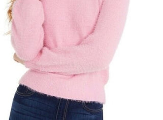 Almost Famous Juniors' Off-The-Shoulder Sweater Pink Size Large