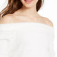 Almost Famous Women's Juniors' Off-The-Shoulder Sweater White Size Large