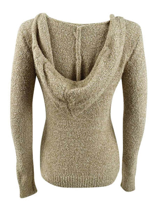 Crave Fame Juniors' Marled Fuzzy Pullover Hoodie Brown Size Medium