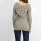 Crave Fame Juniors' Marled Fuzzy Pullover Hoodie Green Size Large
