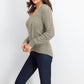 Crave Fame Juniors' Marled Fuzzy Pullover Hoodie Green Size Large
