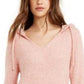 Crave Fame Juniors' Marled Fuzzy Pullover Hoodie Pink Size Extra Large