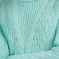 Crave Fame Juniors' Turtleneck Cable Knit Sweater Blue Size Medium