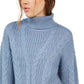 Crave Fame Juniors' Turtleneck Cable Knit Sweater Purple Size X-Large