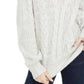 Crave Fame Juniors' Turtleneck Cable Knit Sweater Silver Size Large