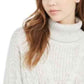Crave Fame Juniors' Women's Turtleneck Cable Knit Sweater Silver Size X-Small