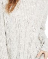 Crave Fame Juniors' Turtleneck Cable Knit Sweater white Size Medium