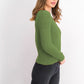 Crave Fame Juniors' Ribbed Cropped Sweater Green Size Medium