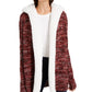 Crave Fame Juniors' Sherpa Trim Cardigan Red Size Small