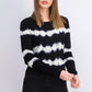 Crave Fame Juniors' Tie-Dyed Crew-Neck Sweater Black Size X-Small
