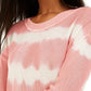 Crave Fame Juniors' Tie-Dyed Crew-Neck Sweater Pink Size Large