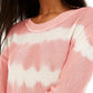 Crave Fame Juniors' Tie-Dyed Crew-Neck Sweater Pink Size Extra Large