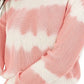Crave Fame Juniors' Women's Tie-Dyed Crew-Neck Sweater Pink Size X-Small