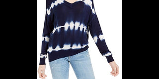 Crave Fame Juniors' Tie-Dyed Pullover Sweater Dark Blue Size Extra Small