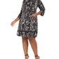Robbie Bee Women's Plus Size Cowlneck Printed Sweater Dress Gray Size 2 Extra Large
