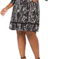 Robbie Bee Women's Plus Size Cowlneck Printed Sweater Dress Gray Size 2 Extra Large