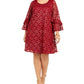 Robbie Bee Women's Plus Size Bell-Sleeve Lace Dress Medium Red Size 2X