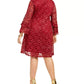 Robbie Bee Women's Plus Size Bell-Sleeve Lace Dress Medium Red Size 2X