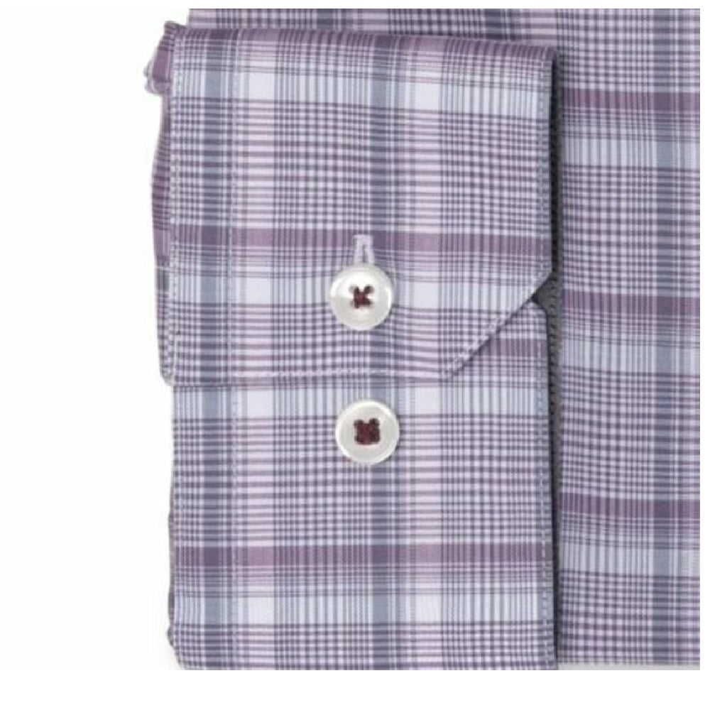 Ryan Seacrest Distinction Men's Plaid Dress Shirt Purple Size 17x32-33