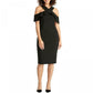 Rachel Rachel Roy Women's Cold Shoulder Ruffle Halter Dress Black Size XX Large